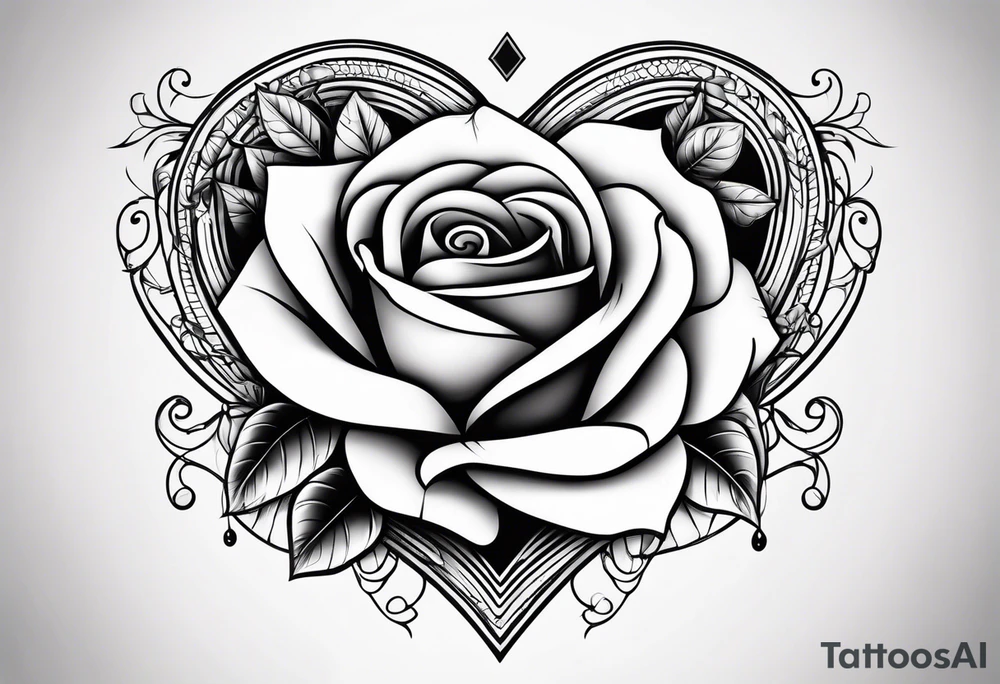 name Rosa  with heart tattoo idea