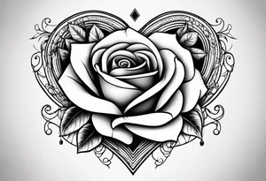 name Rosa  with heart tattoo idea