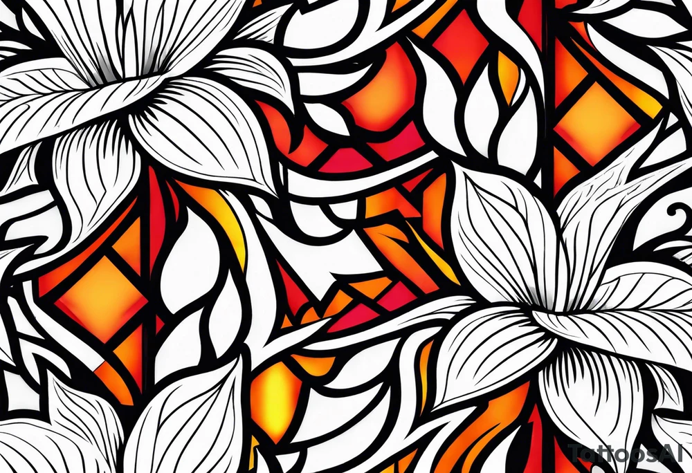 flower fire for a male tattoo idea