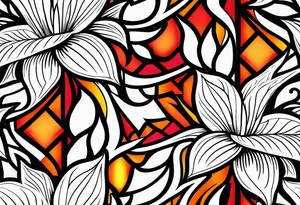 flower fire for a male tattoo idea