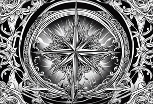 fallin angle with chains clouds lightening tattoo idea