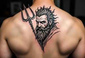 Neptune with trident tattoo idea