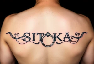 Create a small 
tattoo with the word the word SITKA and an Irish claddagh ring tattoo idea