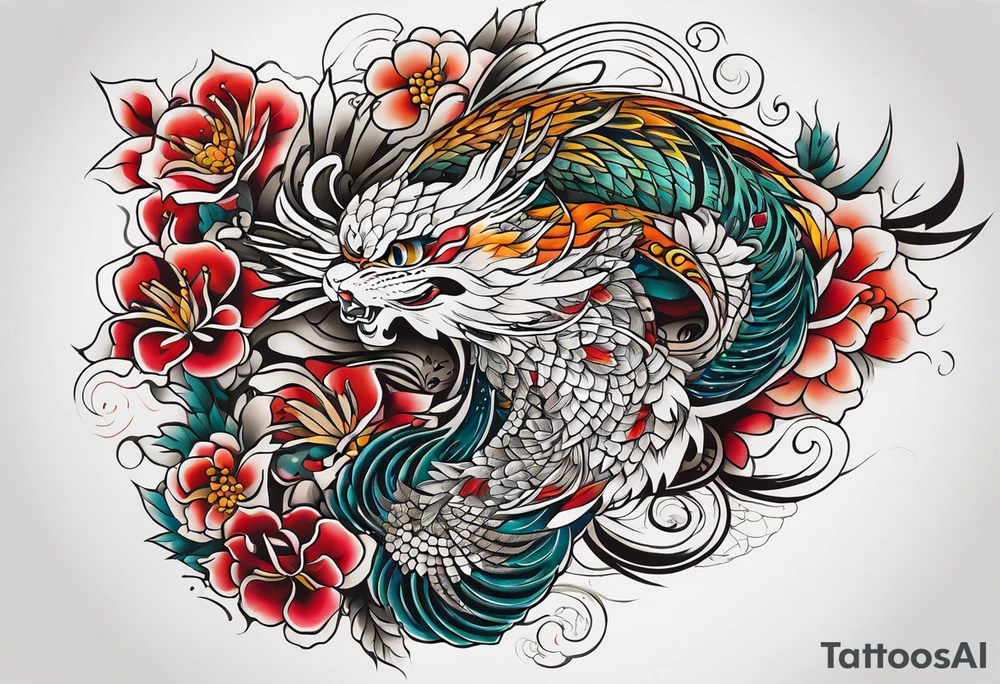Огонь вода любовь tattoo idea