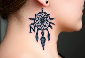 Nia letters with a dreamcatcher tattoo idea