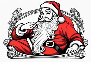 santa Claus chillin tattoo idea