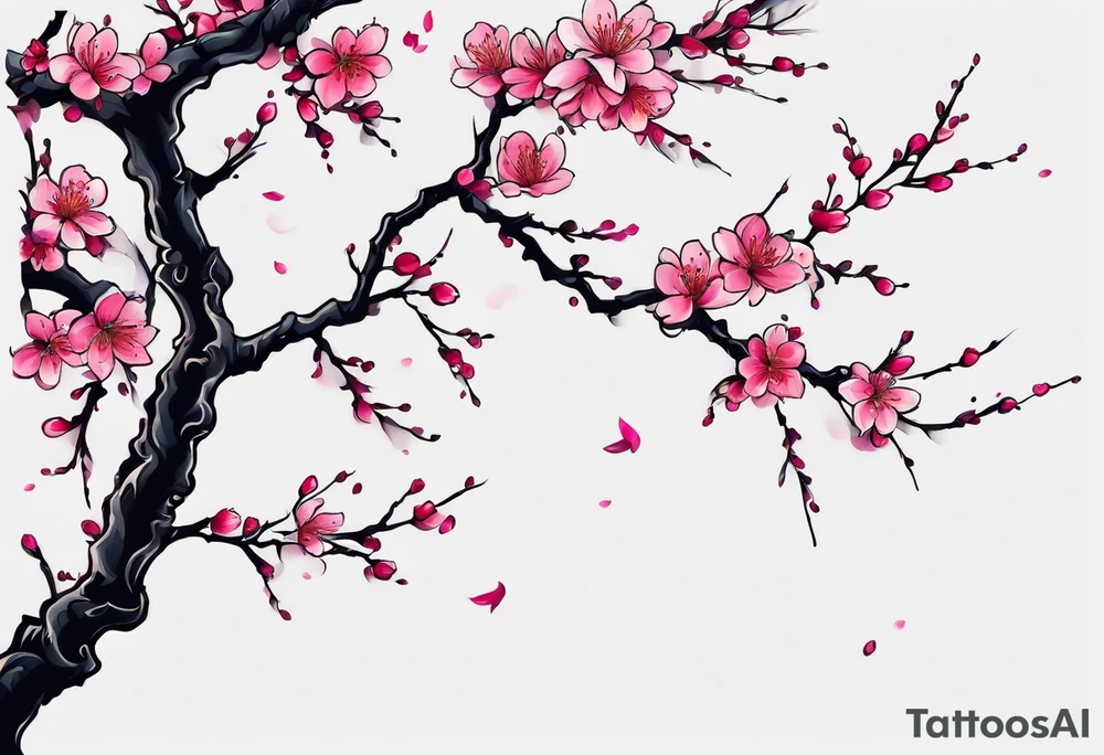 Japanese cherry tree tattoo idea