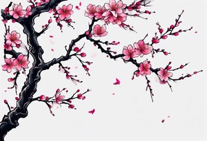 Japanese cherry tree tattoo idea