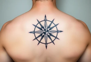 Compass rose done in the style used on tattoos during World War Two tattoo idea