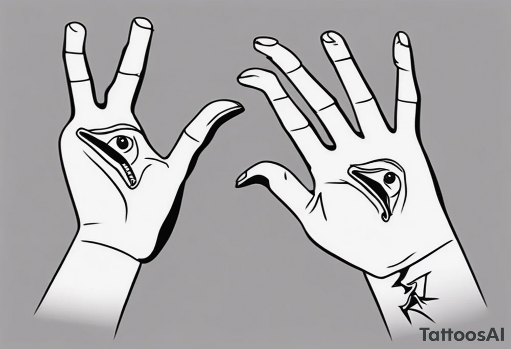 a hand acting like a hand puppet without the actual puppet tattoo idea