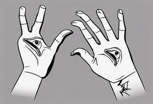 a hand acting like a hand puppet without the actual puppet tattoo idea