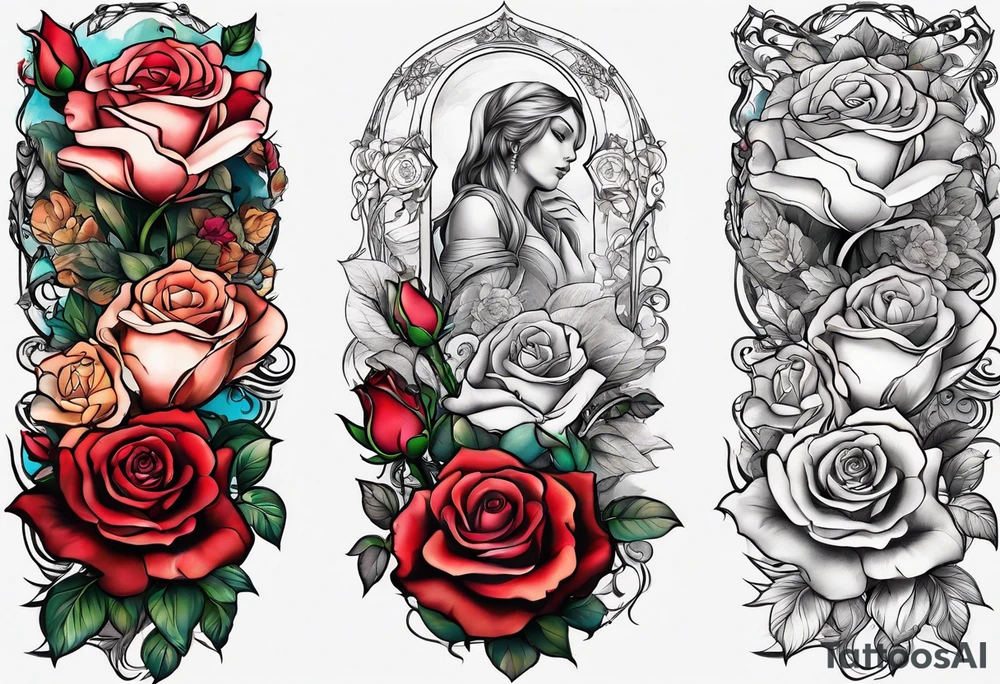 i want a arm tattoo with simple flowers and roses tattoo idea