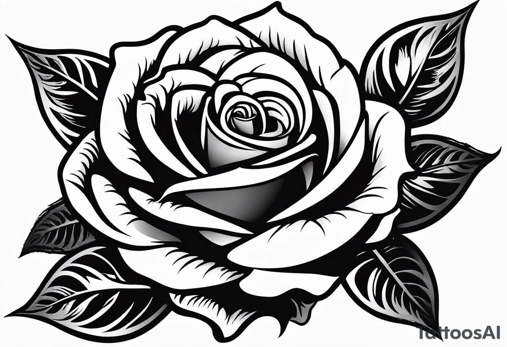 Rose with flame with the “fire rose” symbol tattoo idea