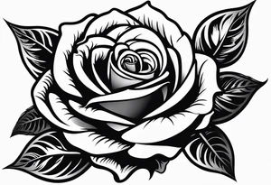 Rose with flame with the “fire rose” symbol tattoo idea