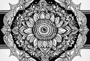 thin line spritual mandala tattoo idea