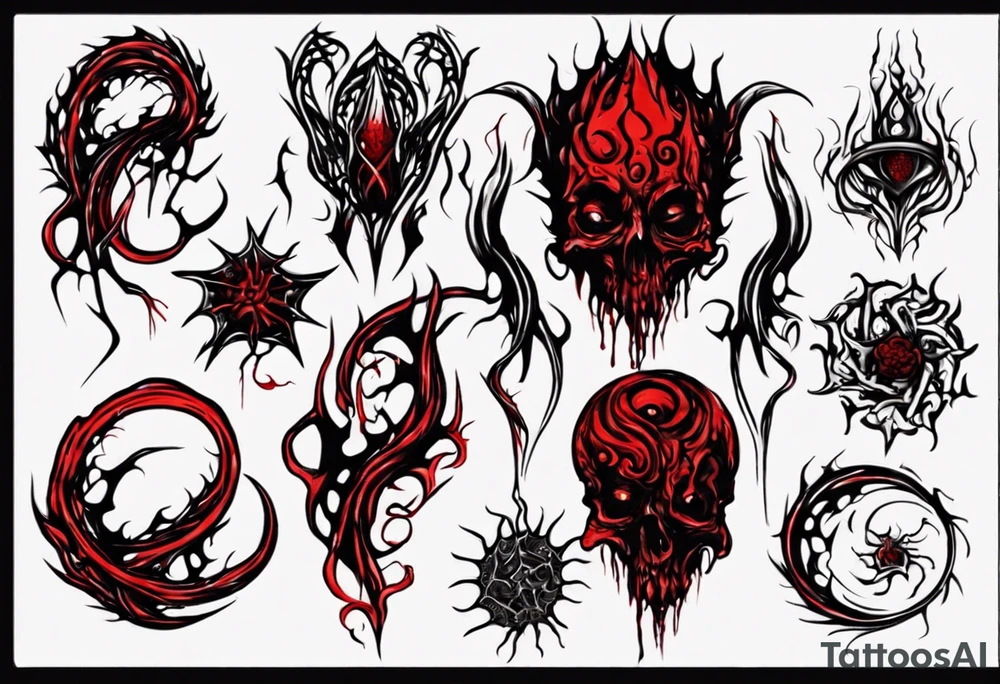 Blood
Tendrils
Horror
Red
Black
Visceral tattoo idea