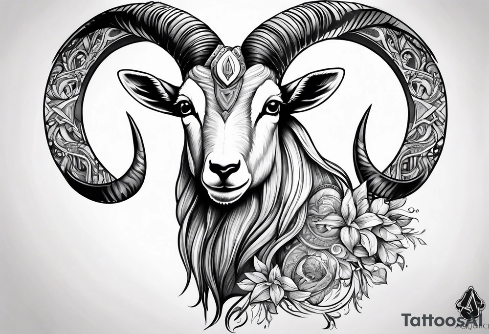 Aquarius goat tattoo idea