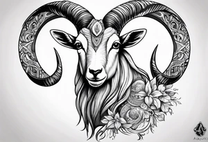 Aquarius goat tattoo idea