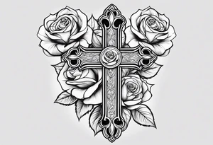 Cross with roses for the arm tattoo idea