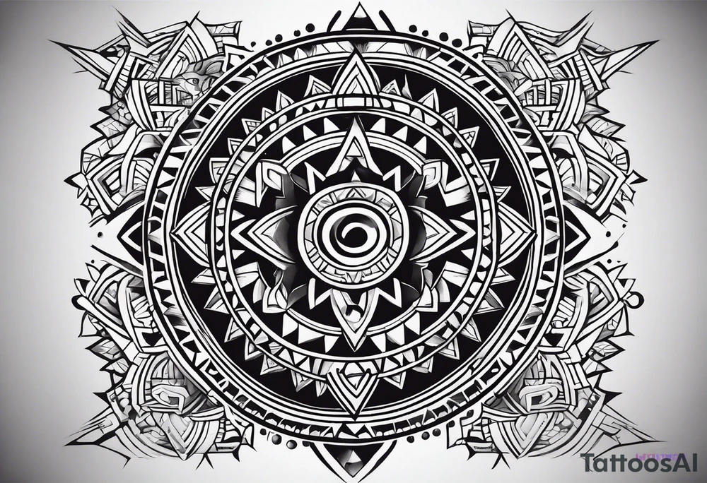 Simple Aztec tribal tattoo idea