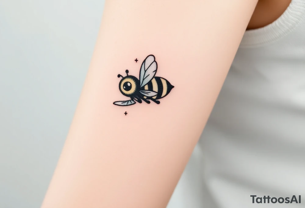 pilot bumble bee flying a jet plane tattoo idea