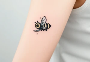 pilot bumble bee flying a jet plane tattoo idea