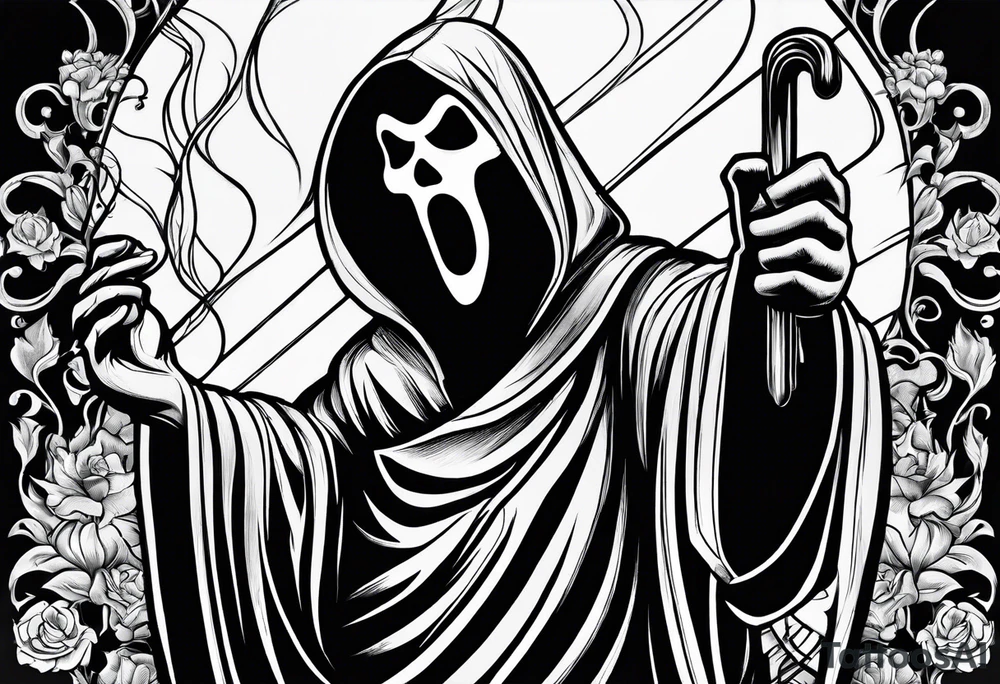 ghostface killer from scream tattoo idea