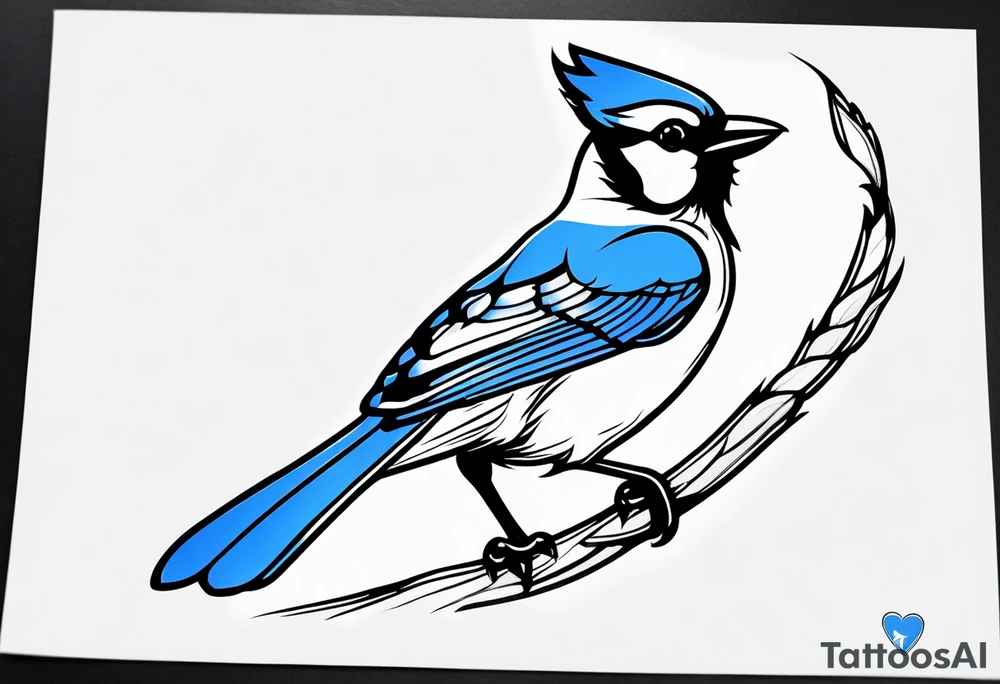 Majestic bluejay tattoo idea