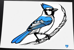 Majestic bluejay tattoo idea