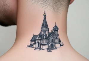 The Kremlin or St. Basil's Cathedral scene tattoo idea