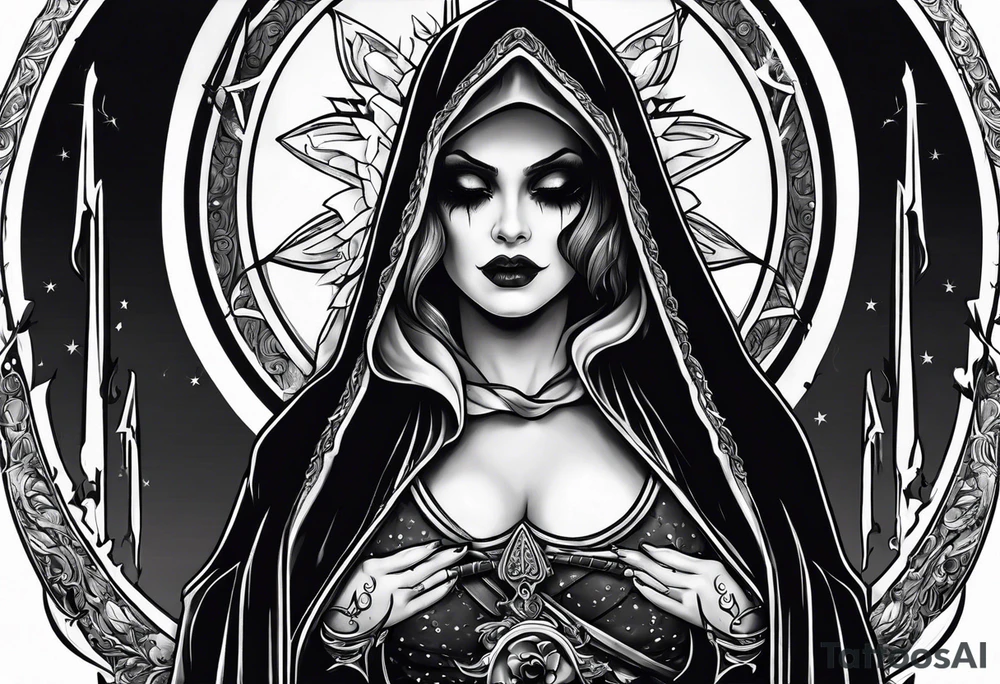 lady grim reaper tattoo idea