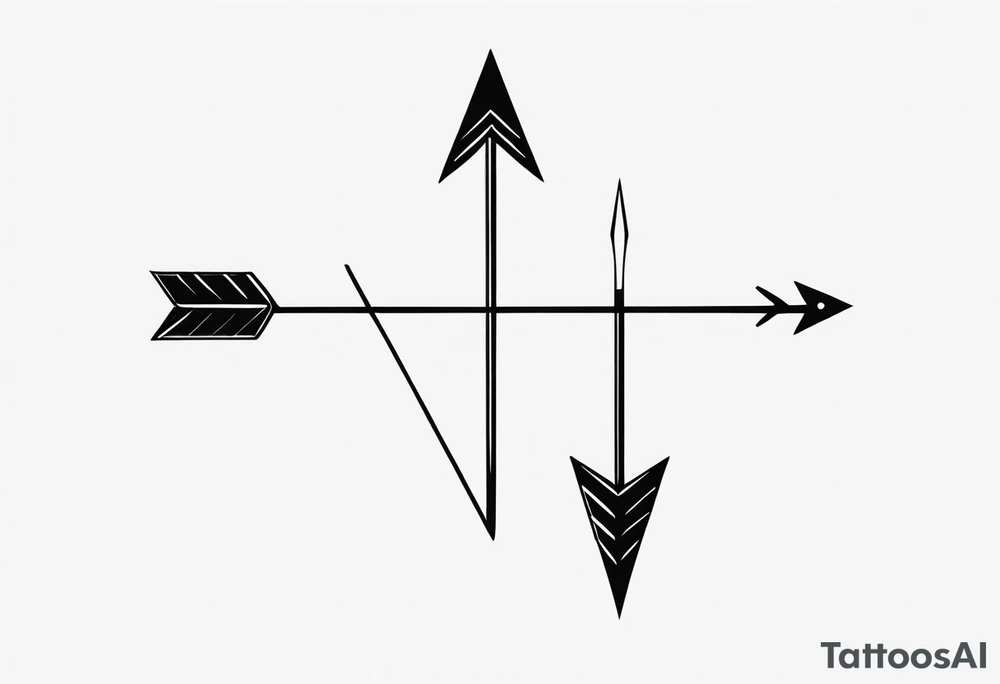 Two minimalist arrows that point towards each other when placed side by side, symbolizing direction and always being there for each other tattoo idea