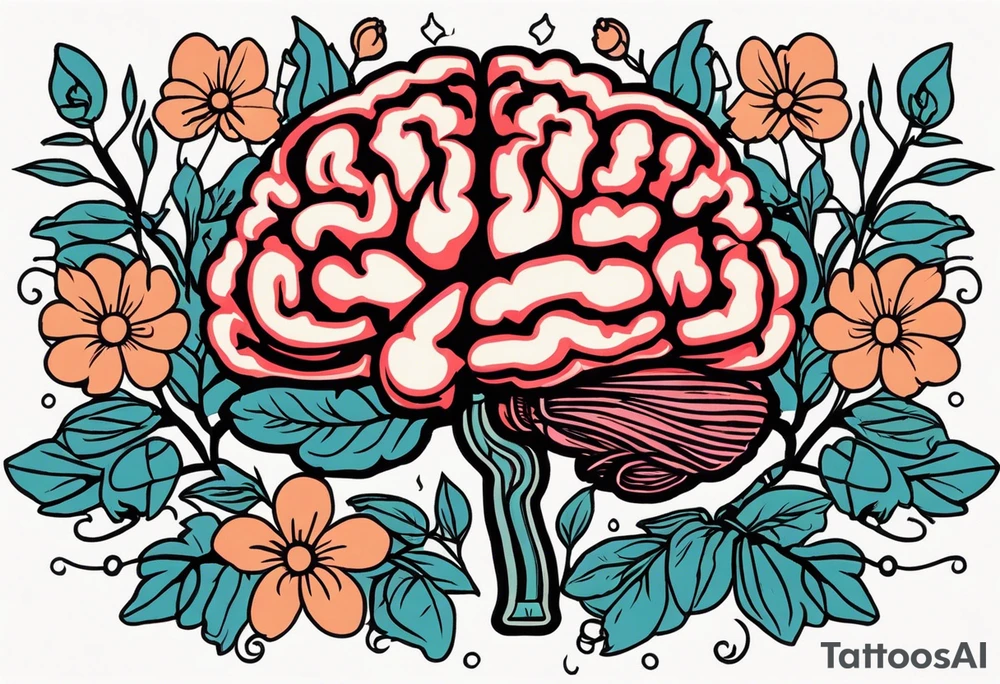 human brain
old school vintage simple traditional design surrounded by vintage flowers


bold color simple tattoo idea