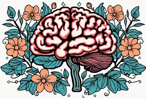 human brain
old school vintage simple traditional design surrounded by vintage flowers


bold color simple tattoo idea