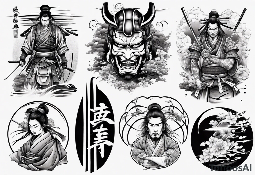 Samurai sleeve tattoo idea