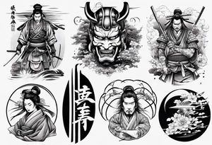 Samurai sleeve tattoo idea