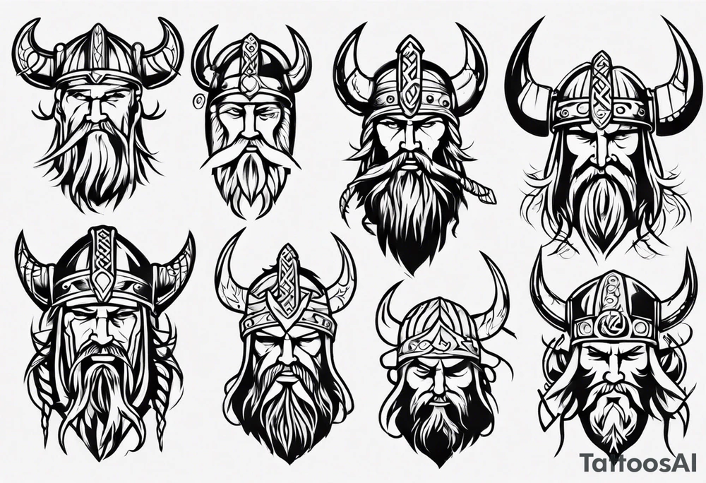 Viking face tattoo idea
