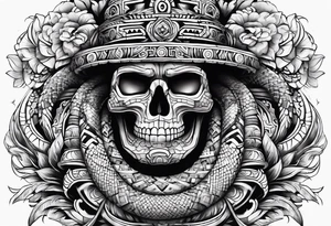 aztec snake sleeve tattoo idea