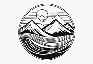 mountain and wave tattoo idea