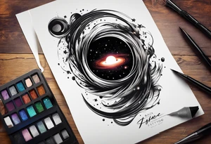 A black hole tattoo idea