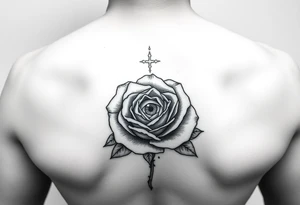 Eye of Providence inside a rose tattoo tattoo idea