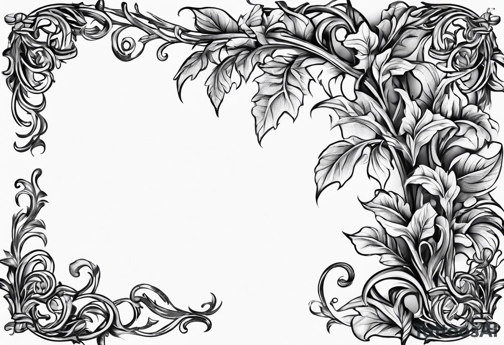 Leafy vines with chain tattoo idea