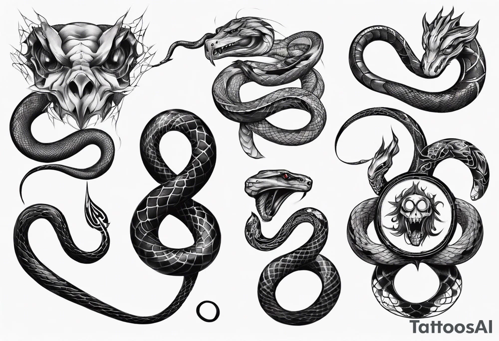 Gothic snake tattoo idea