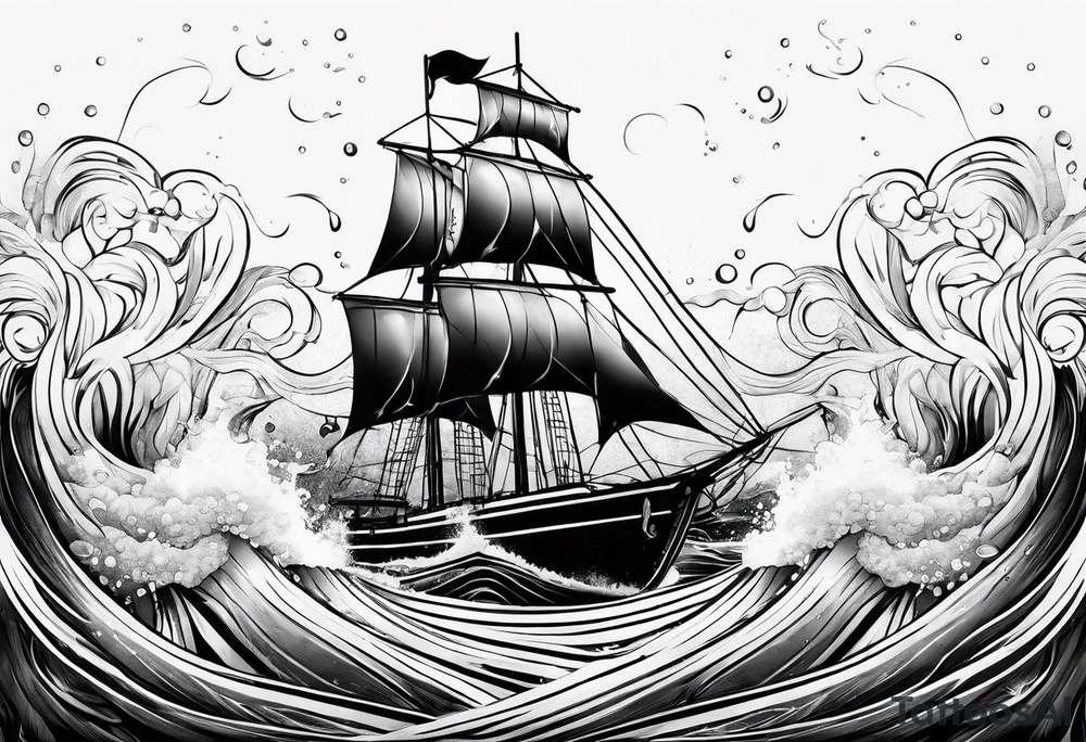 water drop falling into ocean tattoo idea