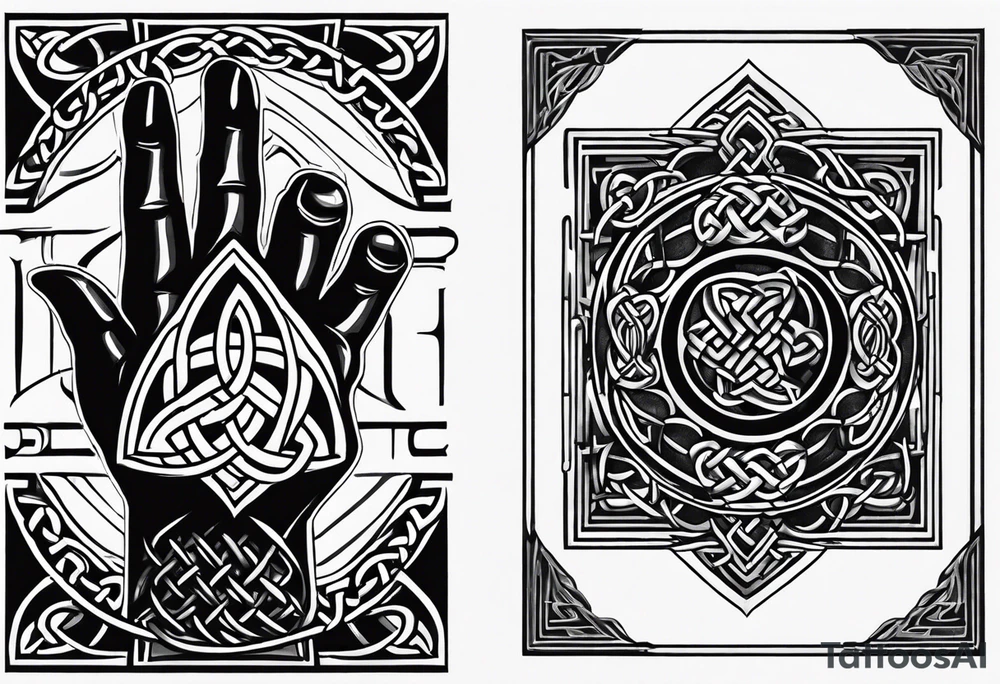 Celtic bands and a black power fist tattoo idea