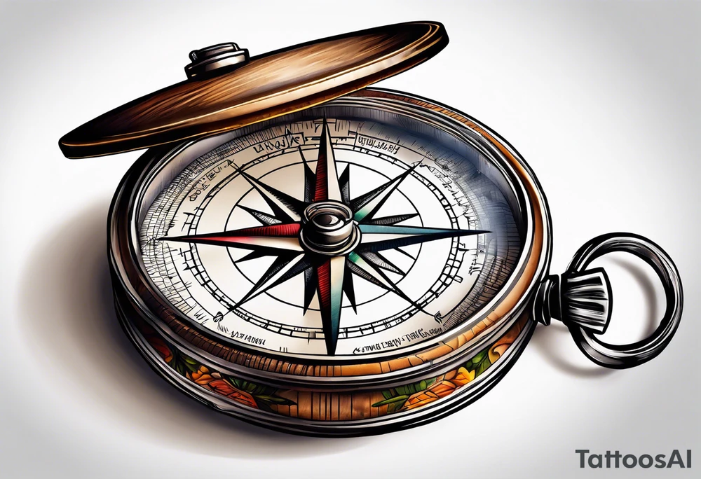 compass with lid tattoo idea