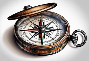 compass with lid tattoo idea