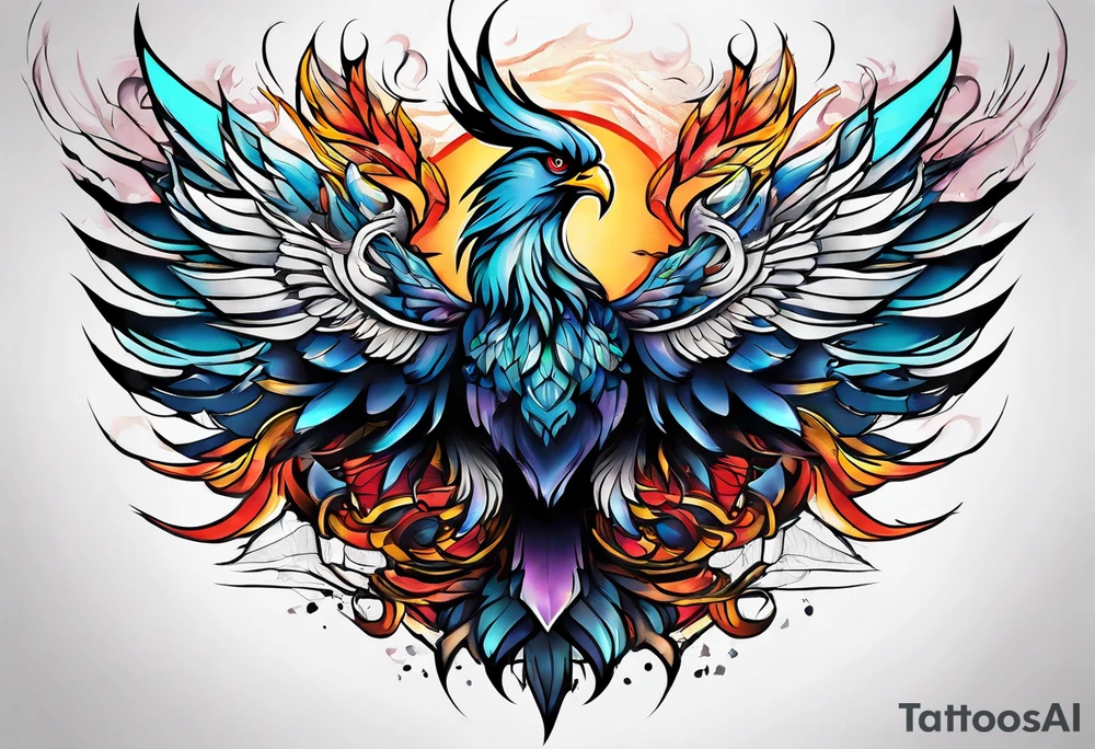 scarred warrior phoenix tattoo idea