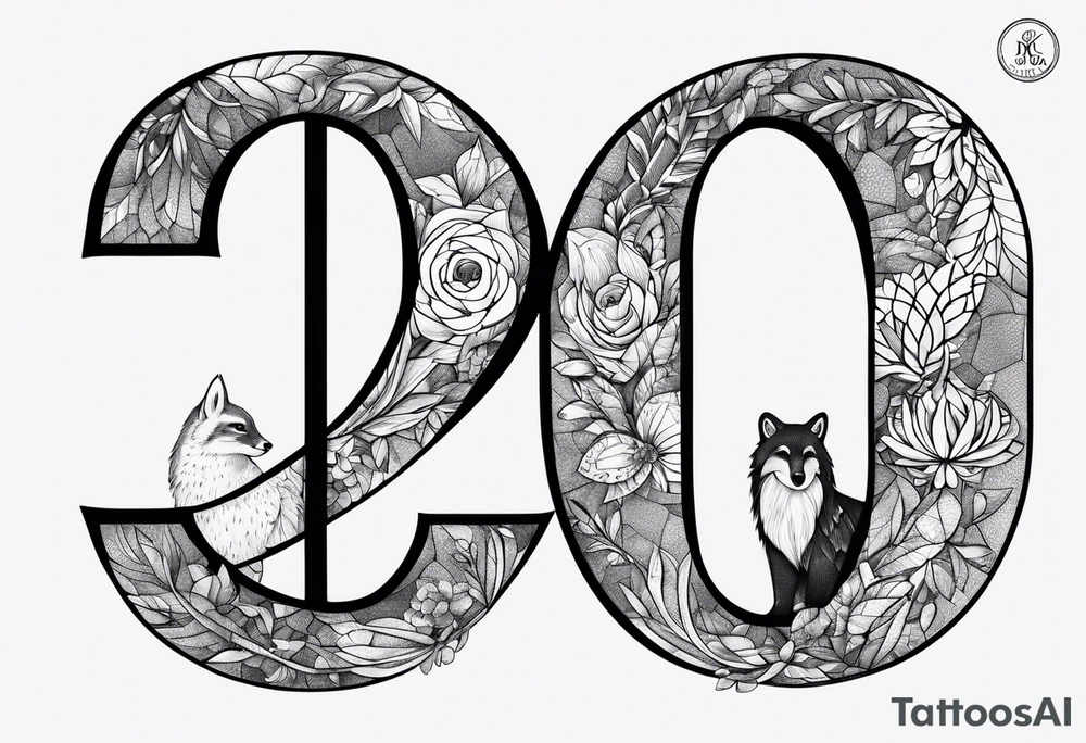 family in one animal with this letters 3ML&O tattoo idea