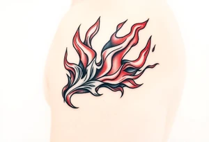 huge and large powerfull flames tattoo idea